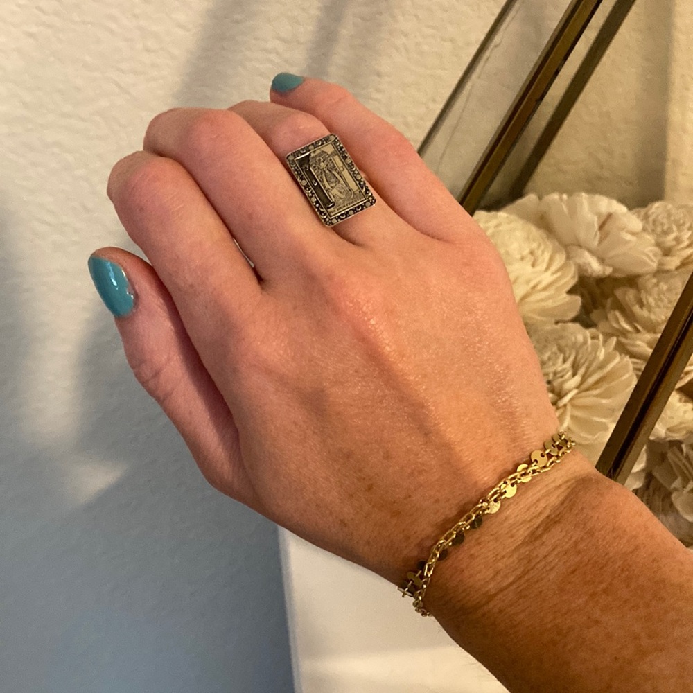 The High Priestess Tarot Card ring. 925 stamped sterling silver